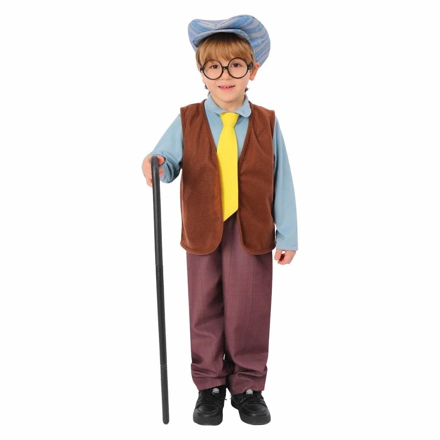 Kids Grandpa Old Man Christmas Costume Festive Role Play Outfit for School Performances - zzcosplay