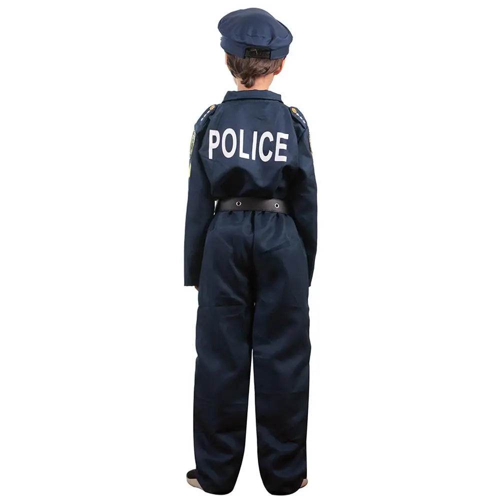 Kids Police Cop Costume for Boys Police Office Costume Halloween Cosplay Party - zzcosplay