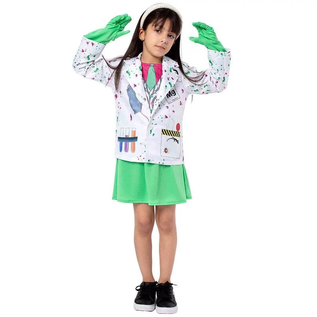 Kids Scientist Halloween Costume Funny Role Play Outfit for Girls' Stage Performances - zzcosplay