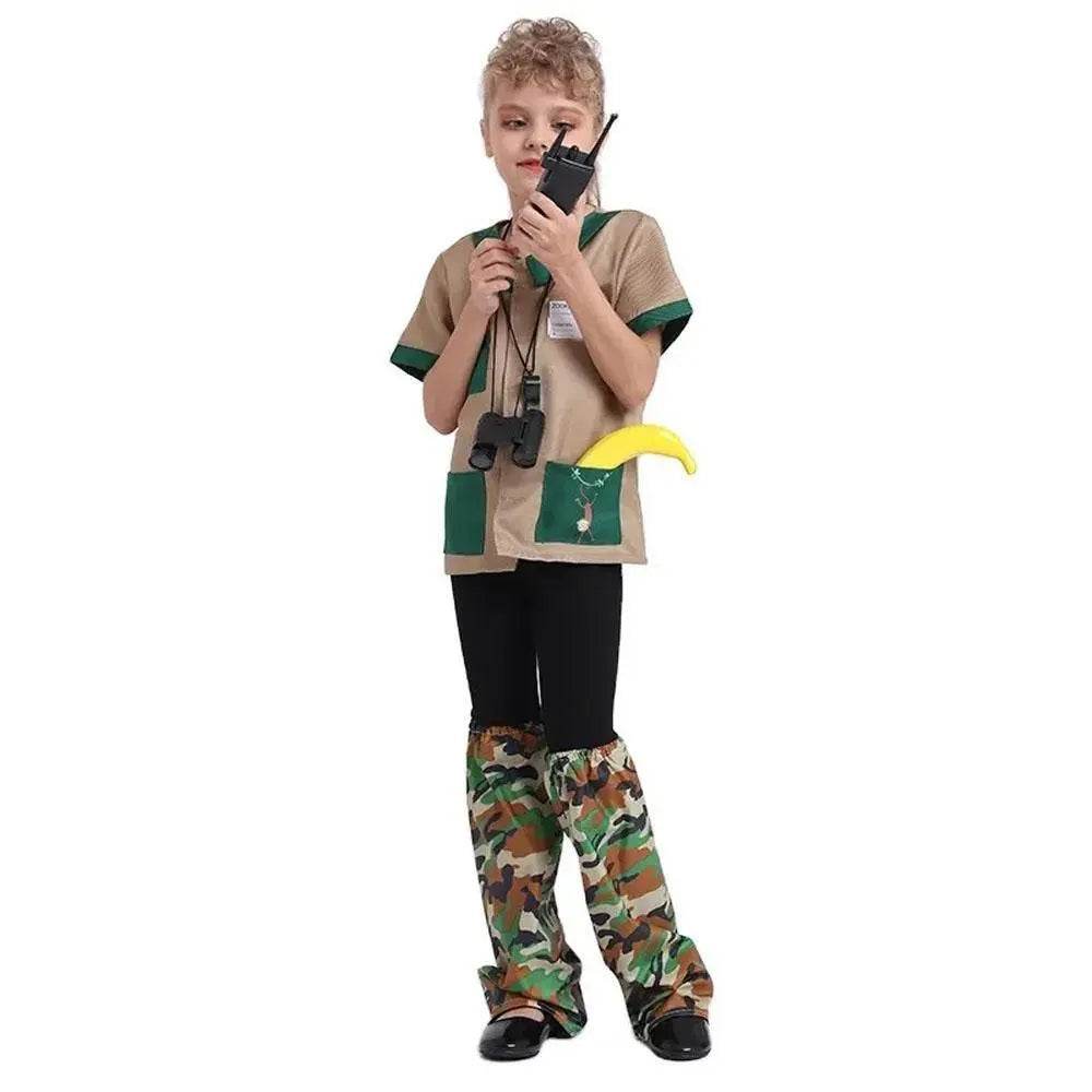 Kids Zookeeper Animal Keeper Adventure Costume Perfect for Children's Day School Parties and Stage Performances - zzcosplay