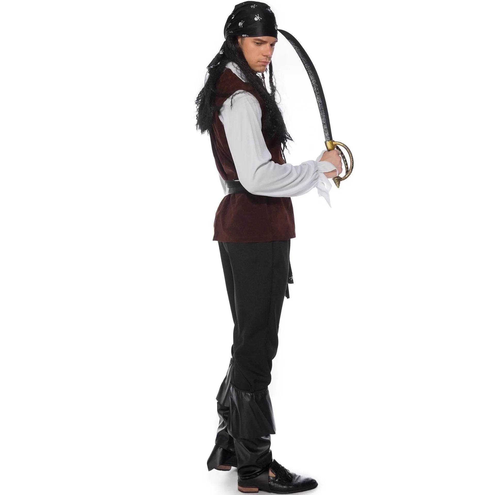 Male Pirate Outfit Vintage Cosplay Costume Carnival Halloween For Mens - zzcosplay