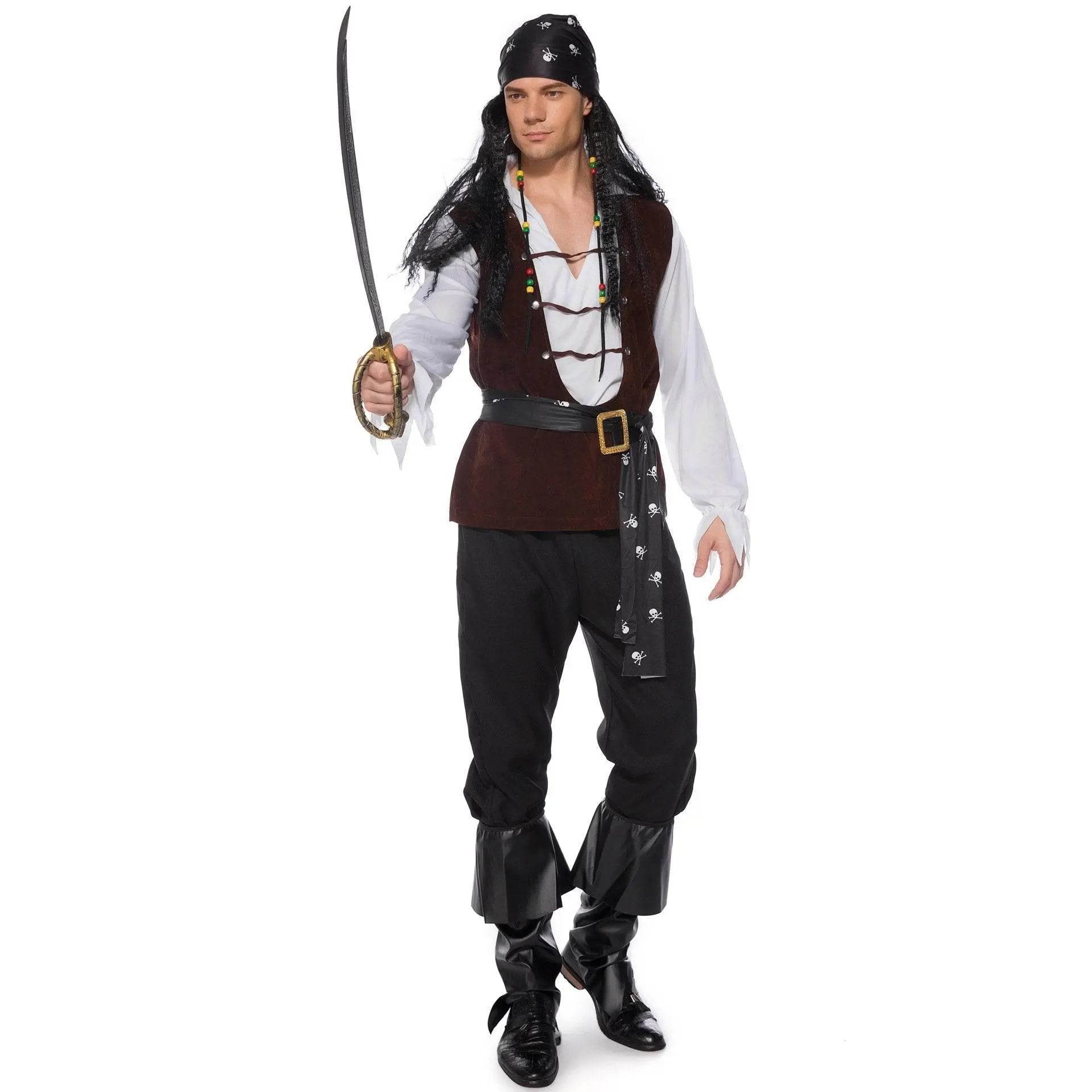Male Pirate Outfit Vintage Cosplay Costume Carnival Halloween For Mens - zzcosplay