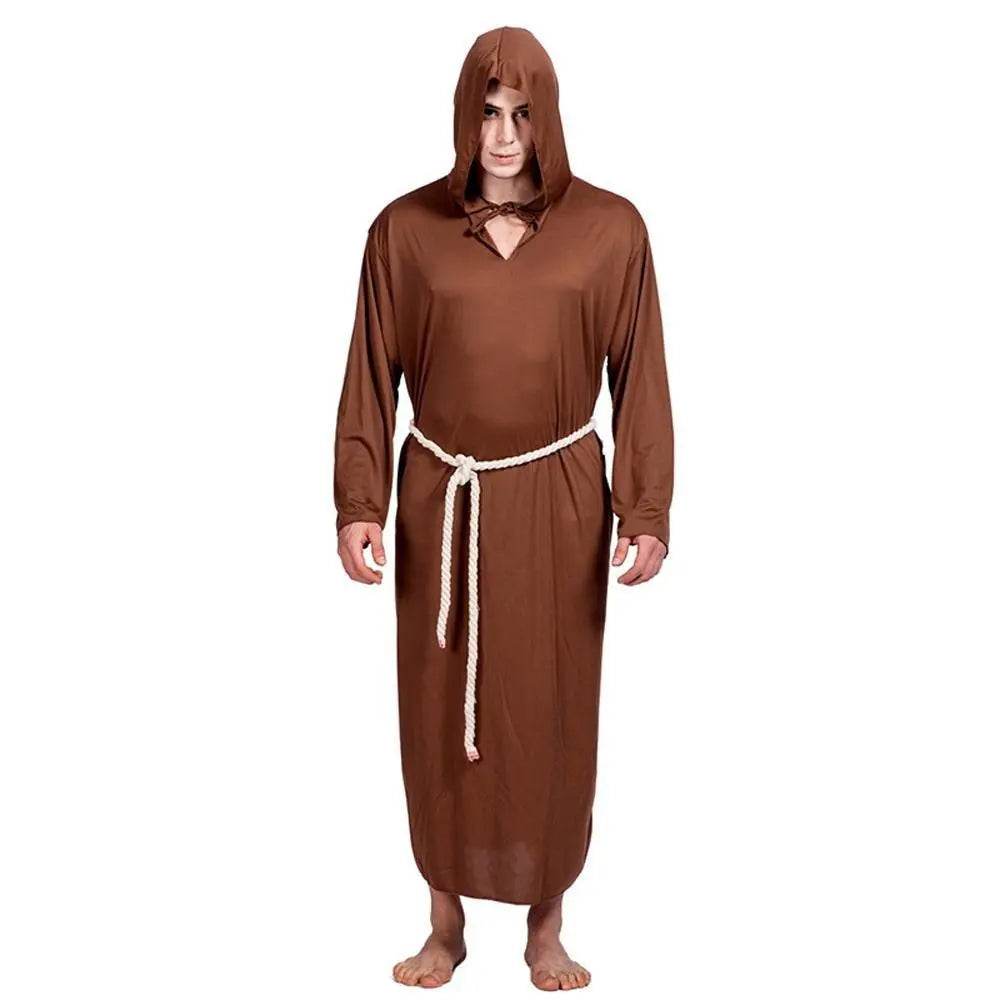 Medieval Monk Robe Priest Robe Halloween Cosplay Stage props show costume - zzcosplay