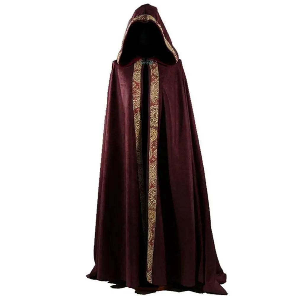 Men's Long Cloak Medieval Church Clergy Loose Dress Cape Cosplay Costume Halloween Outfit - zzcosplay