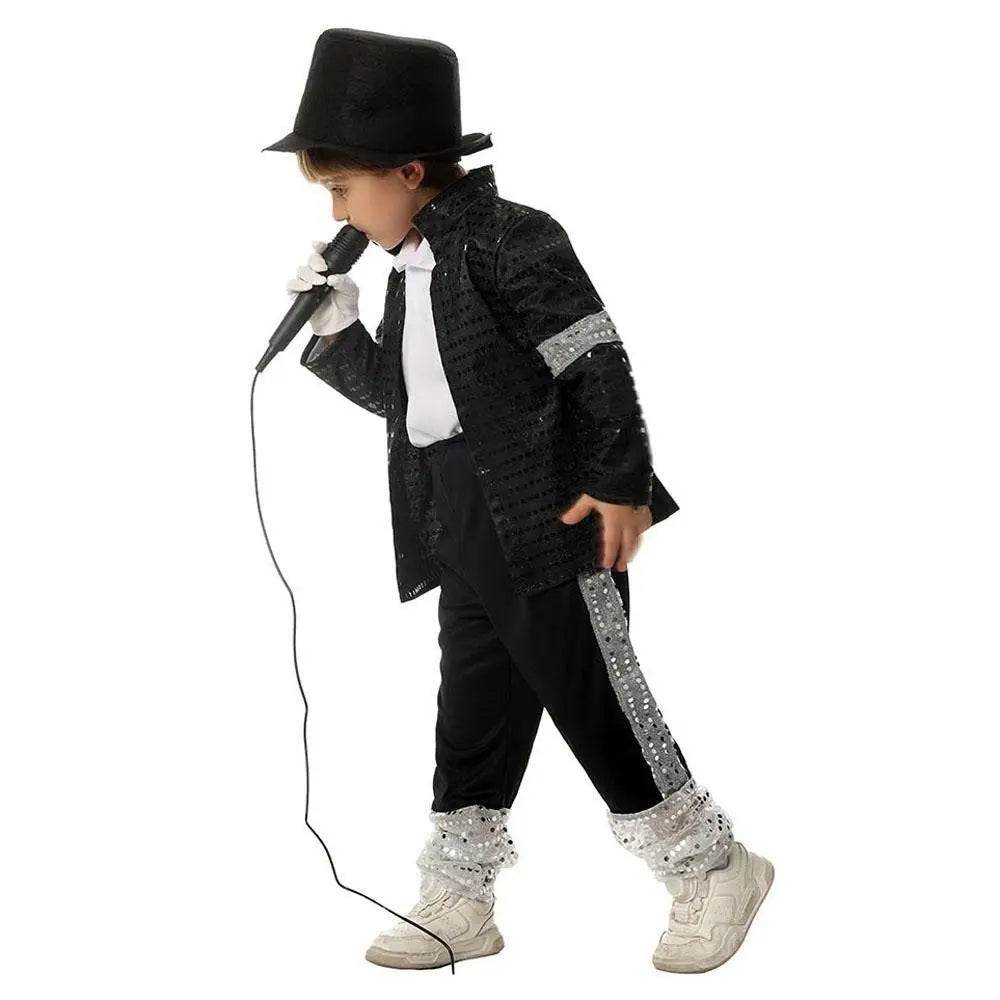 Michael Jackson Kids Performance Costume Tap Dance MJ Imitation Outfit - zzcosplay