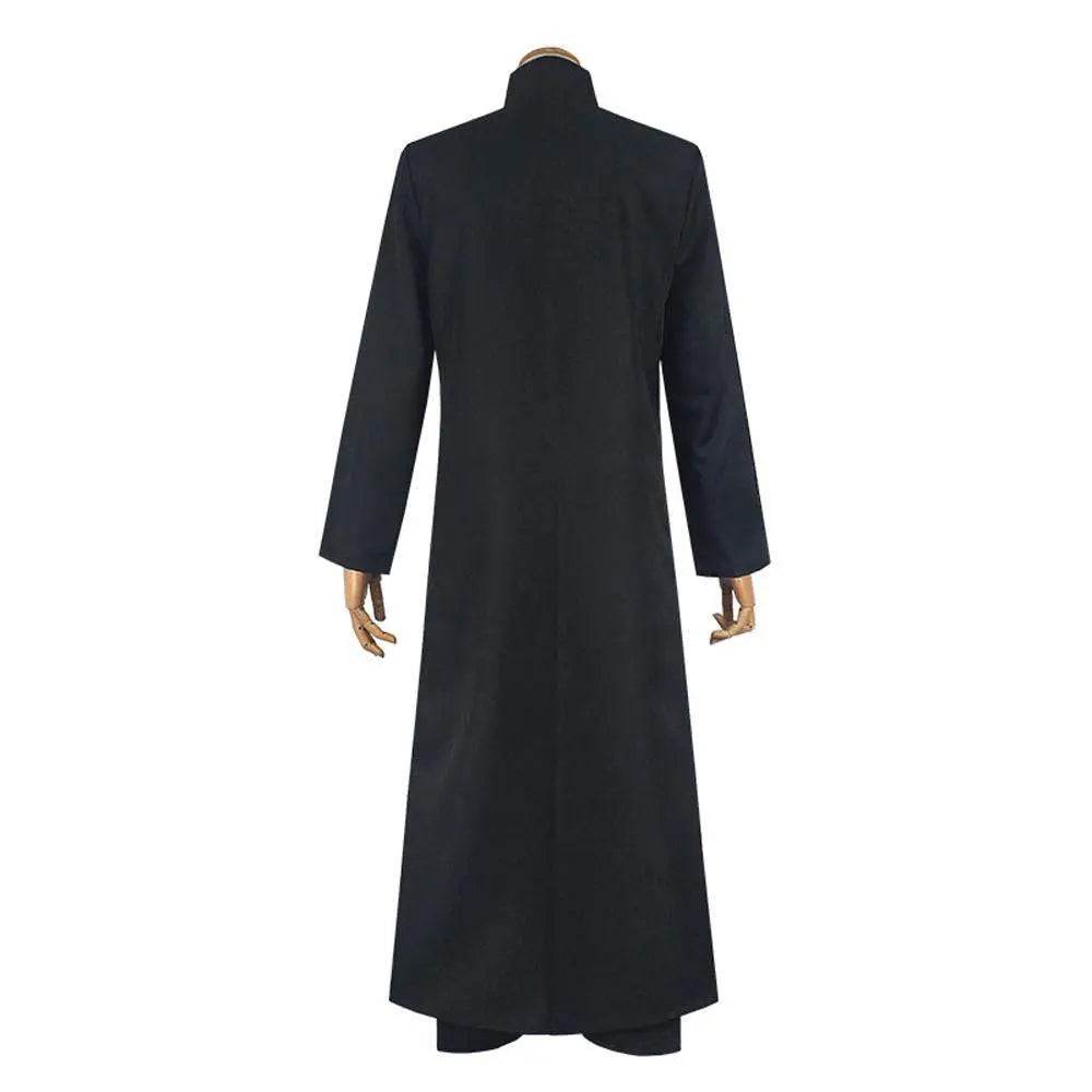 Movie The Matrix Cosplay Neo Costume Black Suit Cloak Pants Outfit Halloween Costumes for Men - zzcosplay