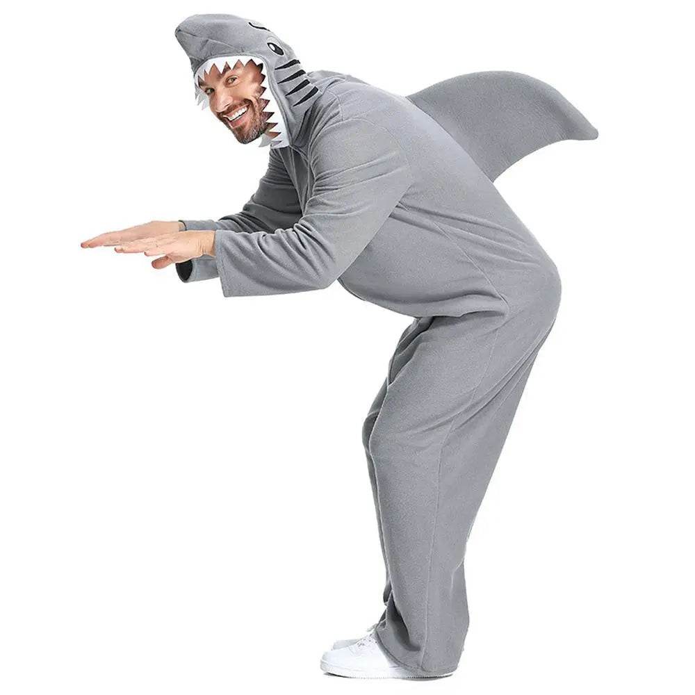 Ocean Great White Shark Animal Adult Jumpsuit Cosplay Costume Carnival - zzcosplay