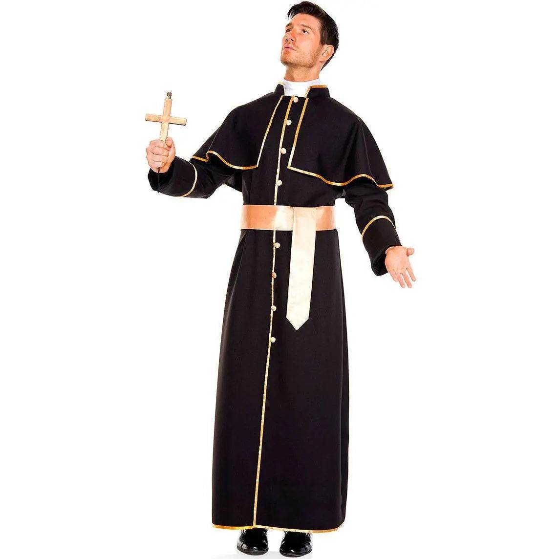 Pastor Fr Nun Couples Costume Halloween Outfits Cosplay Party Carnival - zzcosplay