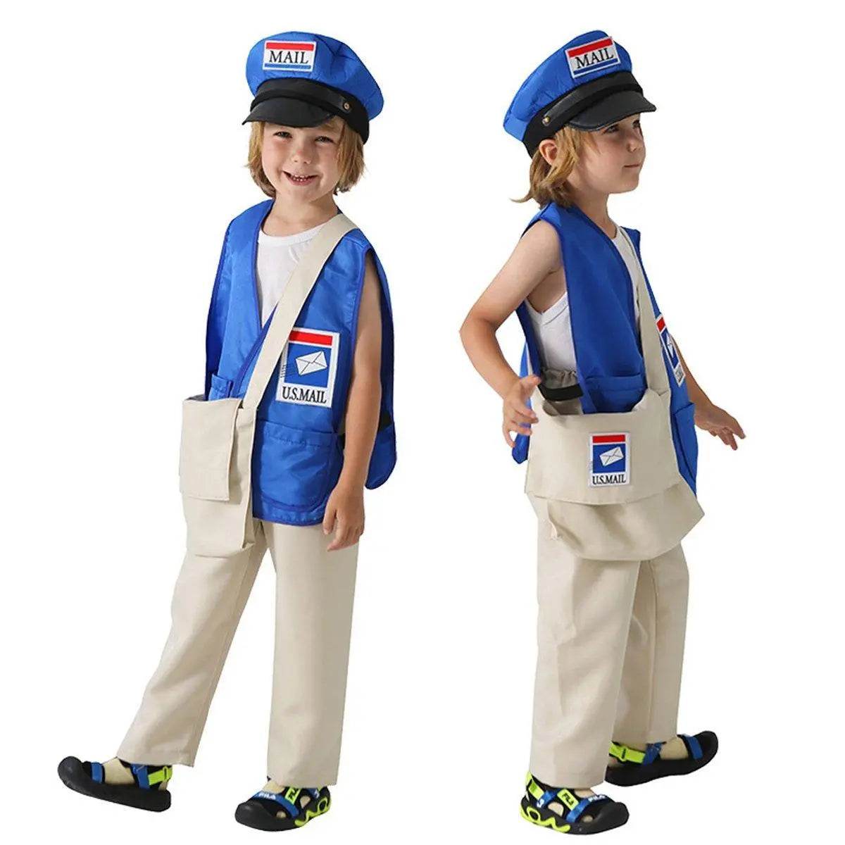 Postman Courier Uniform Kids Party Suit Cosplay Costumes Halloween - zzcosplay