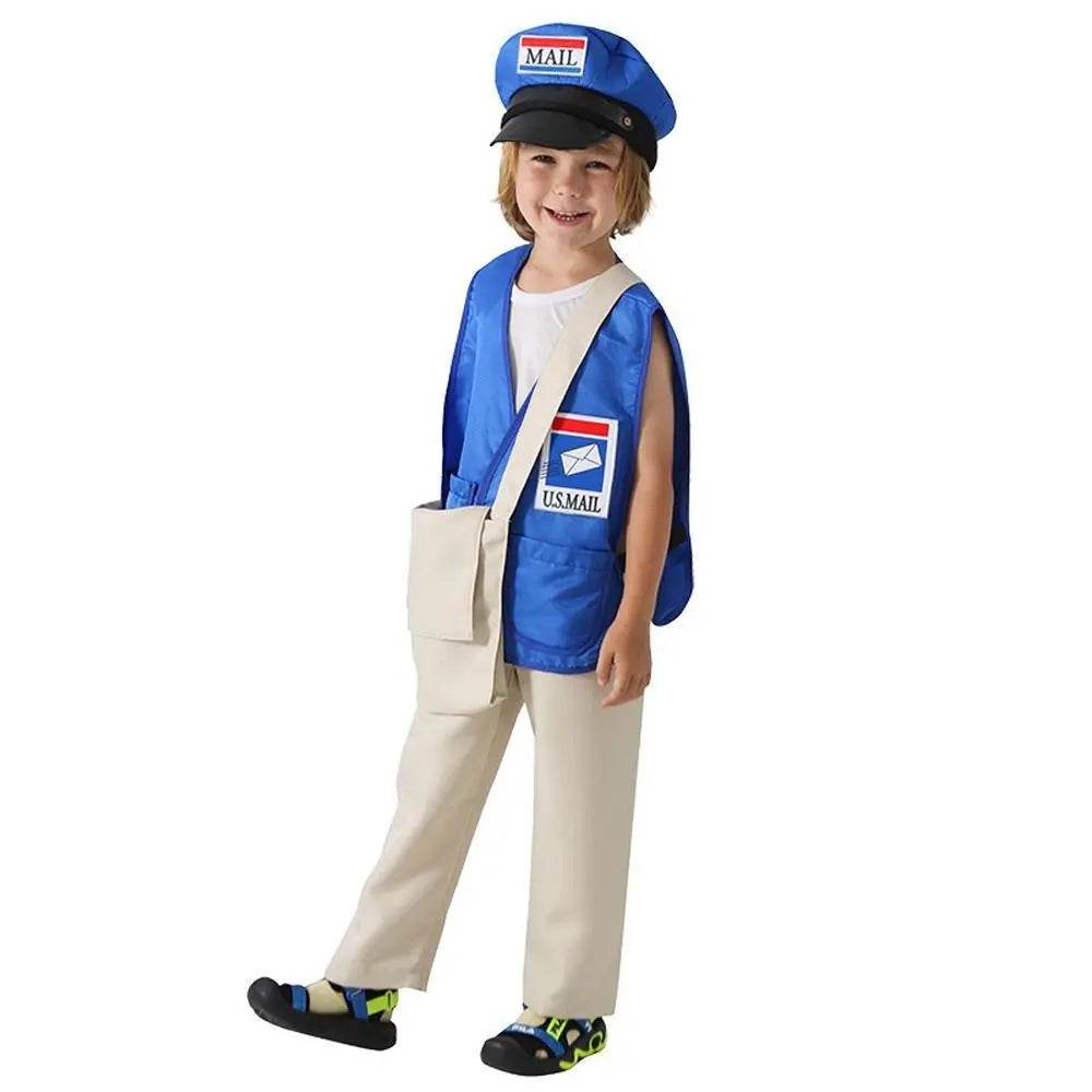 Postman Courier Uniform Kids Party Suit Cosplay Costumes Halloween - zzcosplay