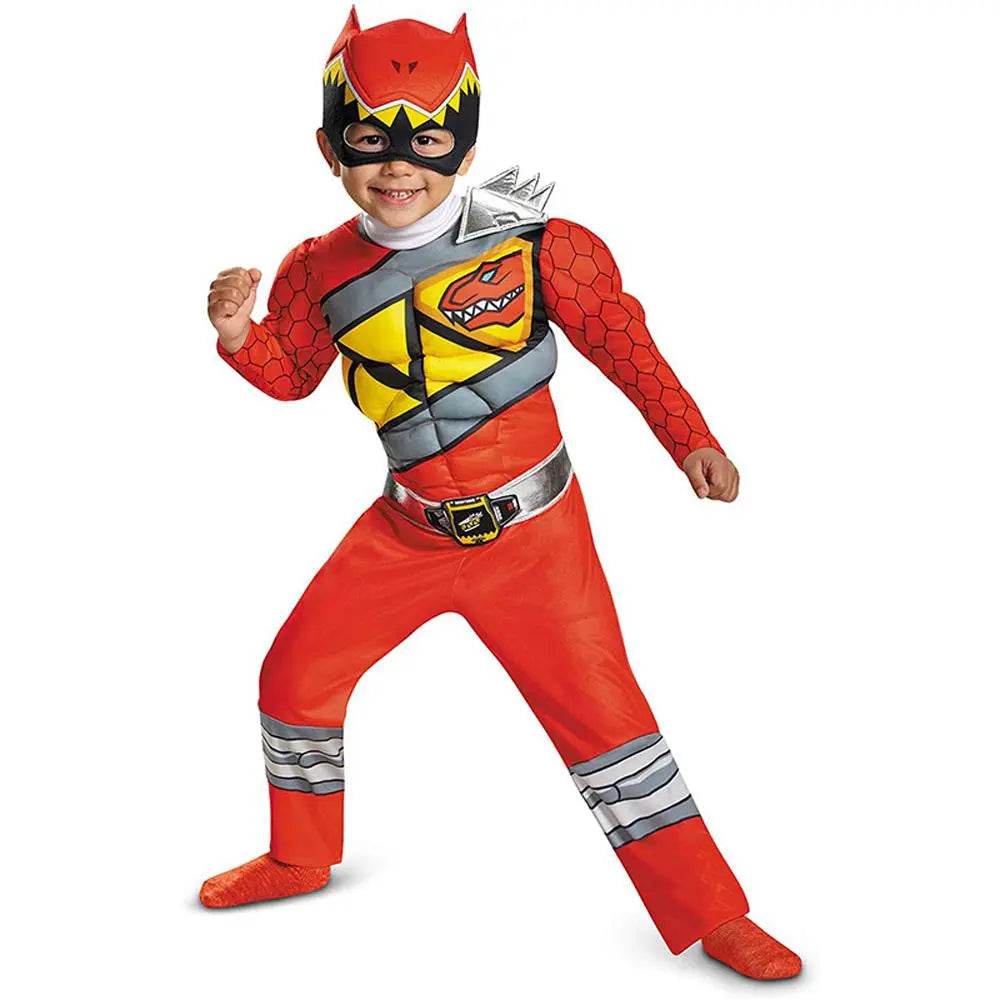 Power Rangers Costume For Boys Red Dino Charge Halloween Outfits - zzcosplay