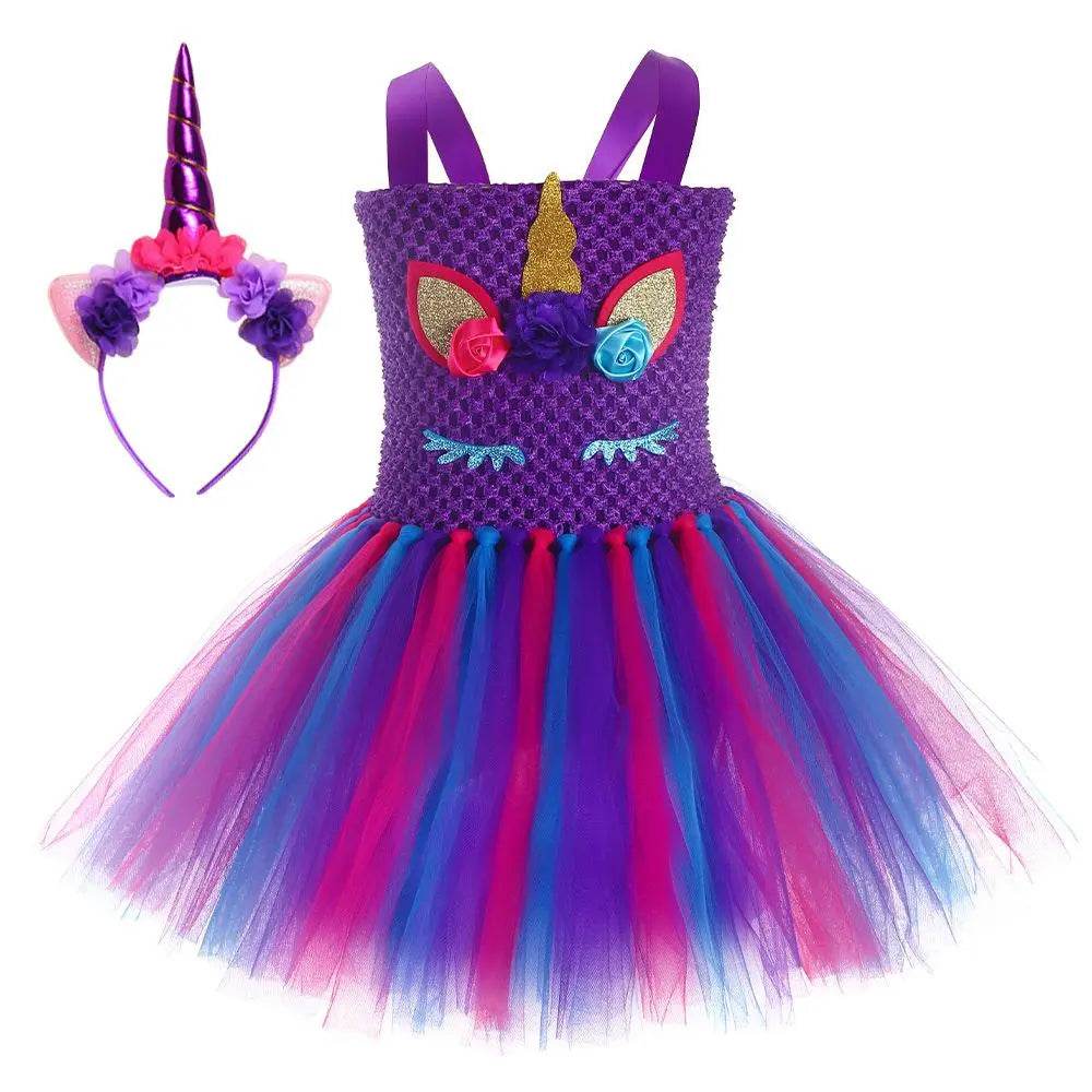 Princess Baoli Cosplay Costume Skirts Dress Children's Day Outfit Unicorn with Headband for Girls - zzcosplay
