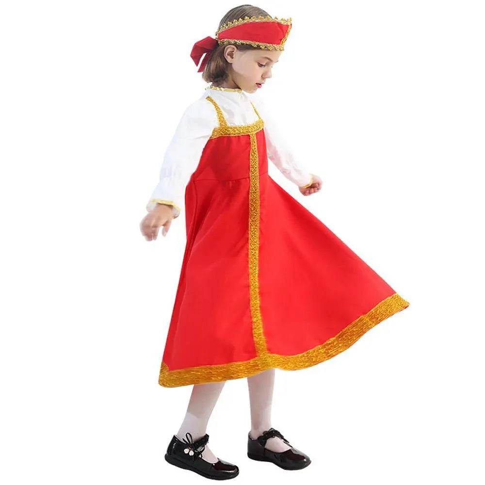 Russian Girls Cosplay Costume Ethnic Dress Halloween National Oufit Dresses Stage Performances - zzcosplay