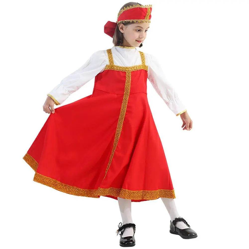 Russian Girls Cosplay Costume Ethnic Dress Halloween National Oufit Dresses Stage Performances - zzcosplay