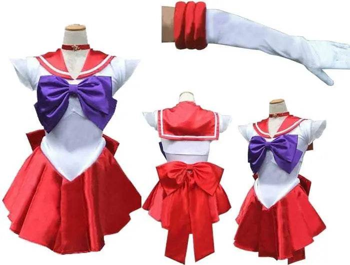 Sailor Moon Venus Uranus Cosplay Costume Dress Uniform With Gloves Halloween - zzcosplay