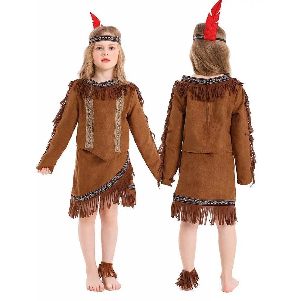Savage Indian Chief Cosplay Halloween Masquerade Costumes for Kids - zzcosplay