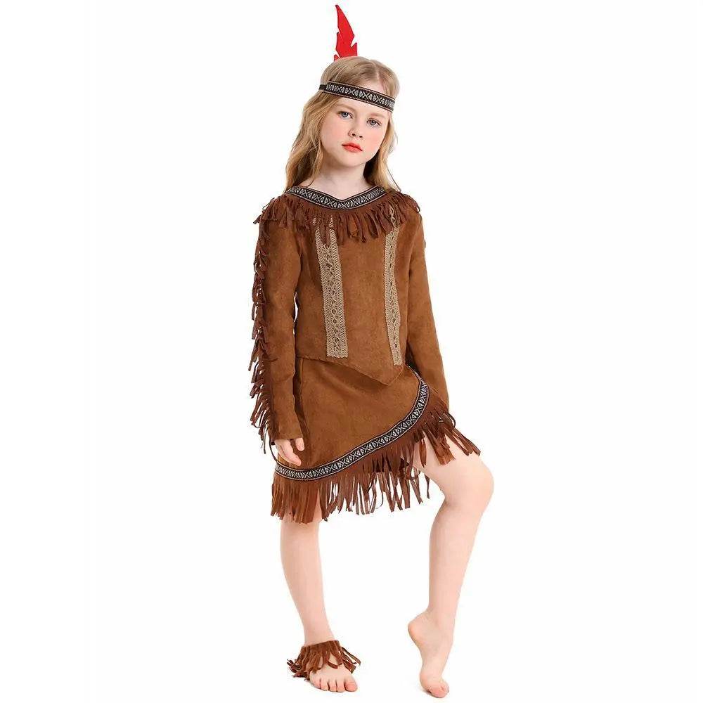 Savage Indian Chief Cosplay Halloween Masquerade Costumes for Kids - zzcosplay
