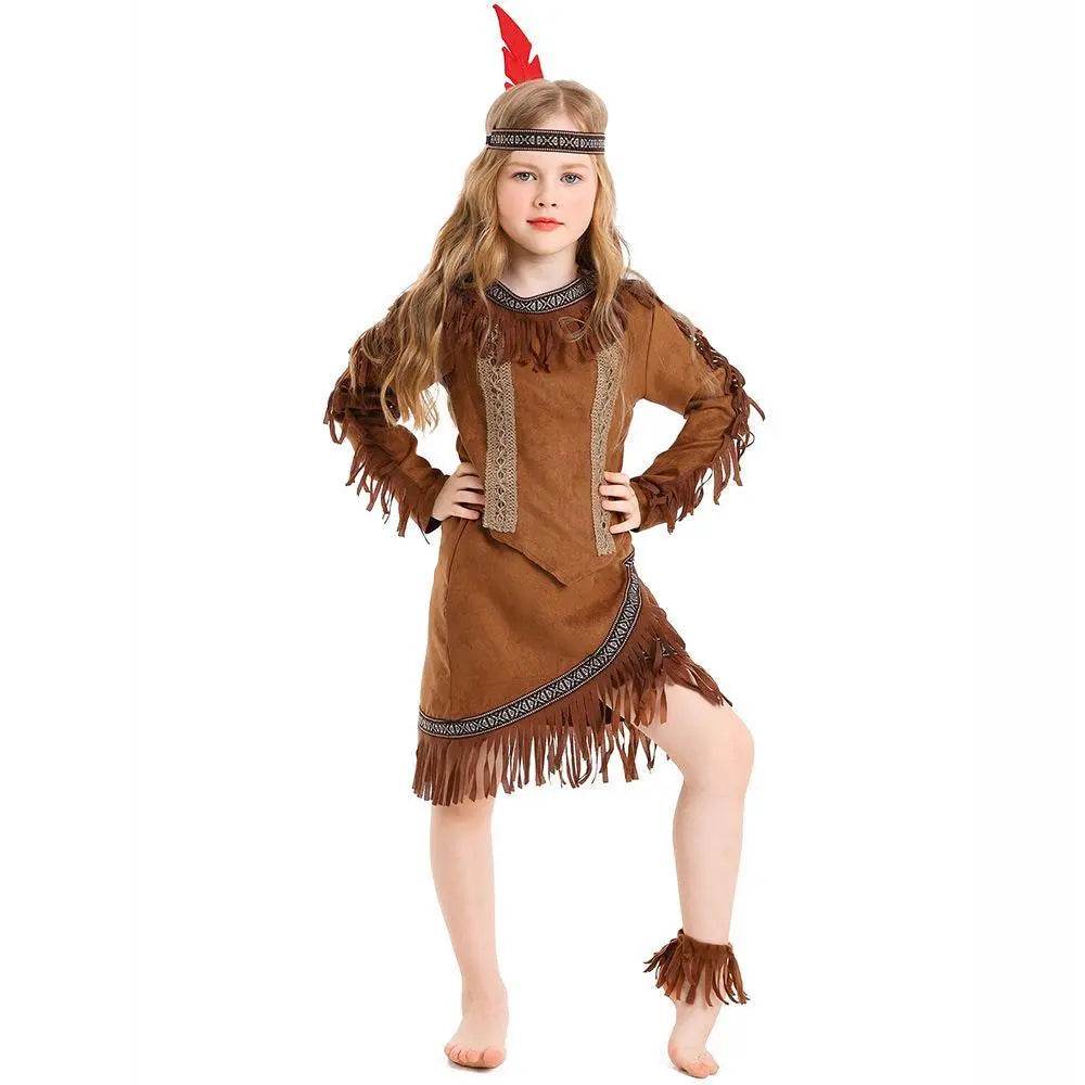Savage Indian Chief Cosplay Halloween Masquerade Costumes for Kids - zzcosplay