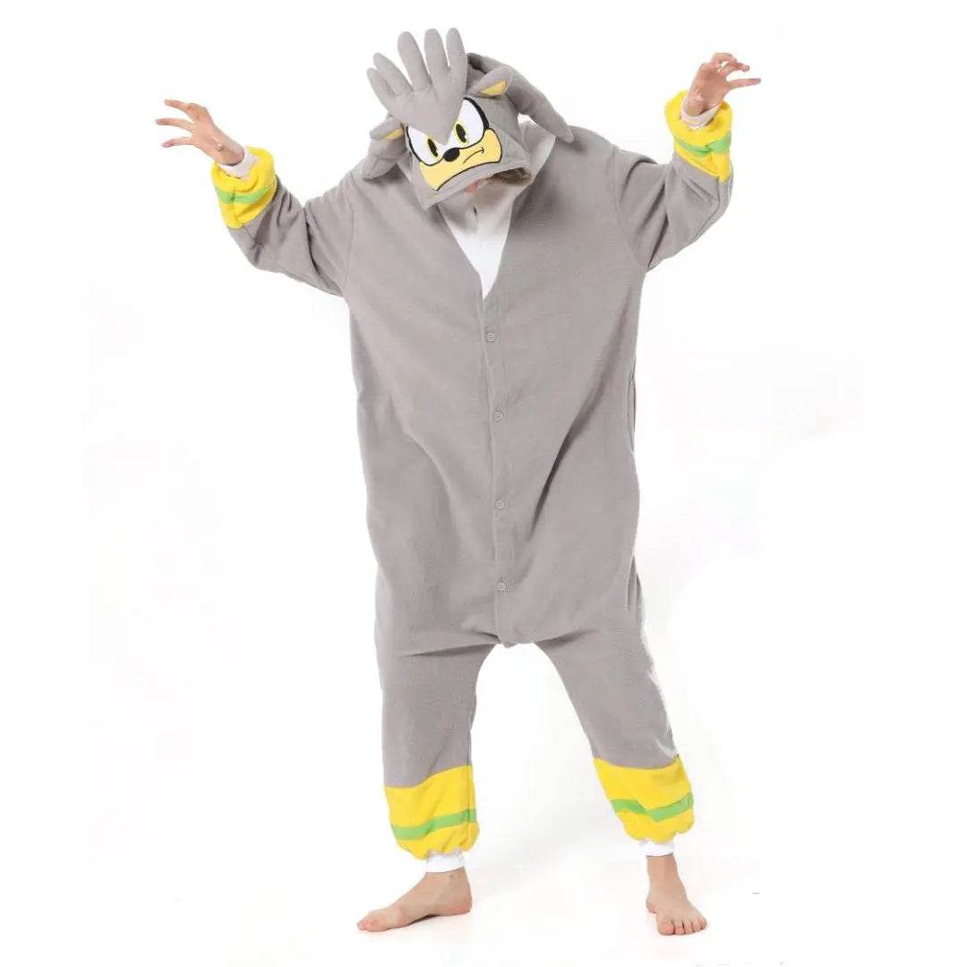 Silver the Hedgehog kigurumi onesies anime pajamas Costume - zzcosplay