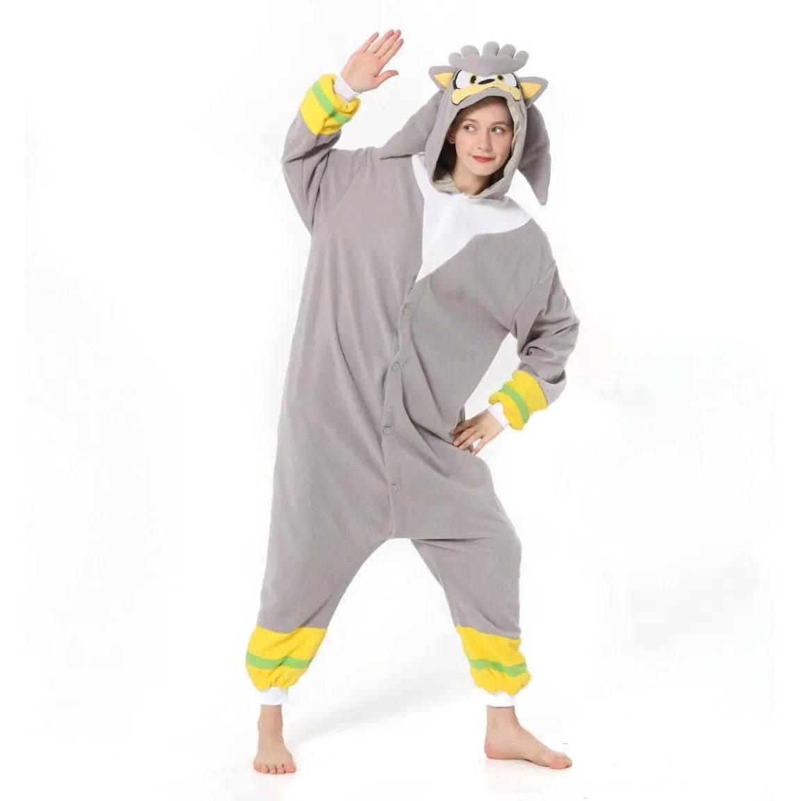 Silver the Hedgehog kigurumi onesies anime pajamas Costume - zzcosplay