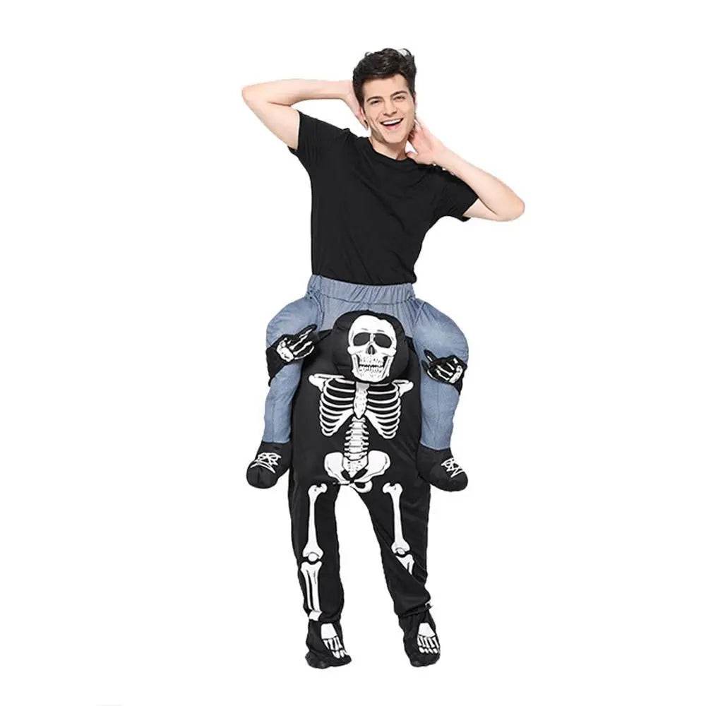 Skeleton Cosplay Costume Skull Shoulder Carry Halloween Party Stage Outfit Dress Up for Adults - zzcosplay