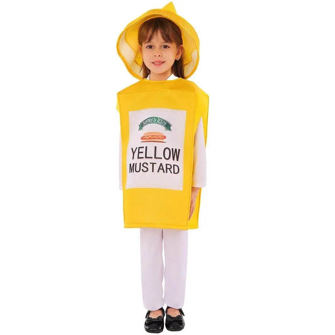 Smock Mustard Bottle Kids Funny Stage Cosplay Costumes Halloween - zzcosplay