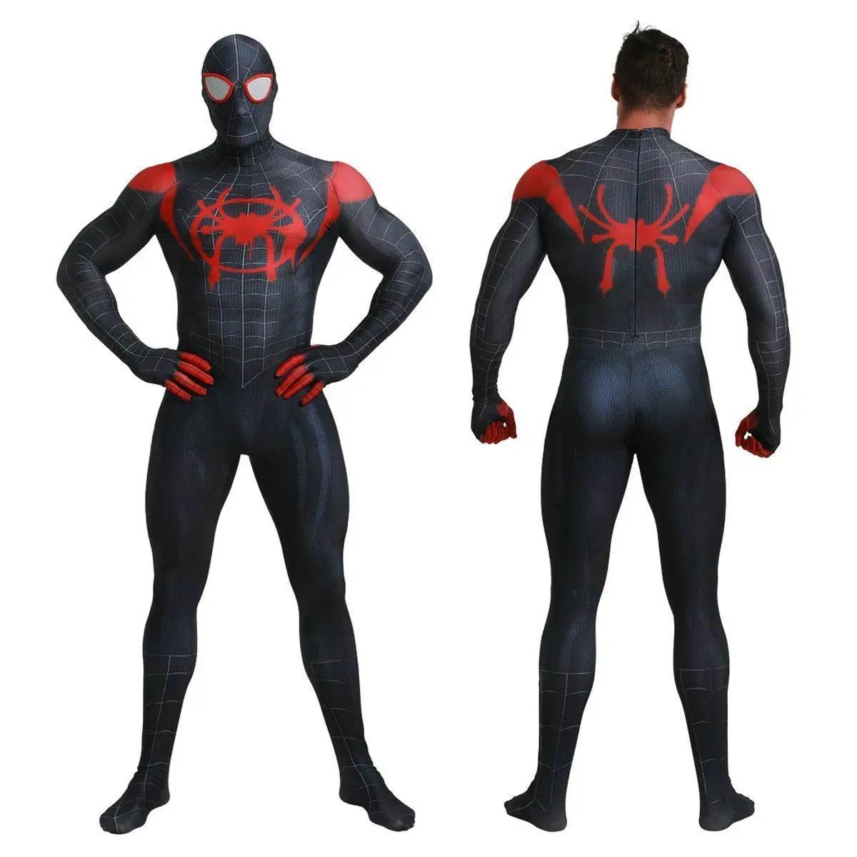 Spider-Man Into the Spider-Verse Miles Morales Costume Adults Cosplay Party Jumpsuit Halloween - zzcosplay