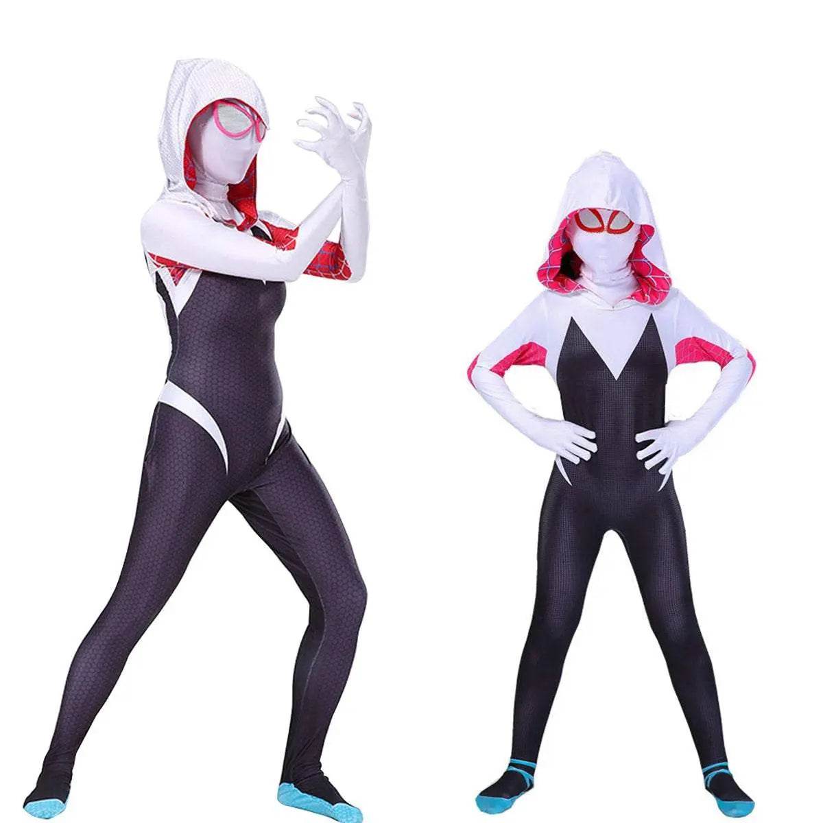 Spider-Man Women Gwen Stacy Cosplay Costume Zentai Jumpsuit Adult Kids - zzcosplay