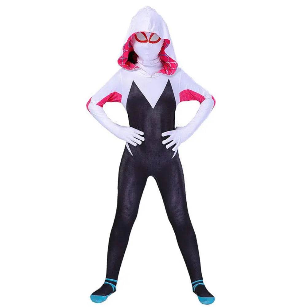 Spider-Man Women Gwen Stacy Cosplay Costume Zentai Jumpsuit Adult Kids - zzcosplay