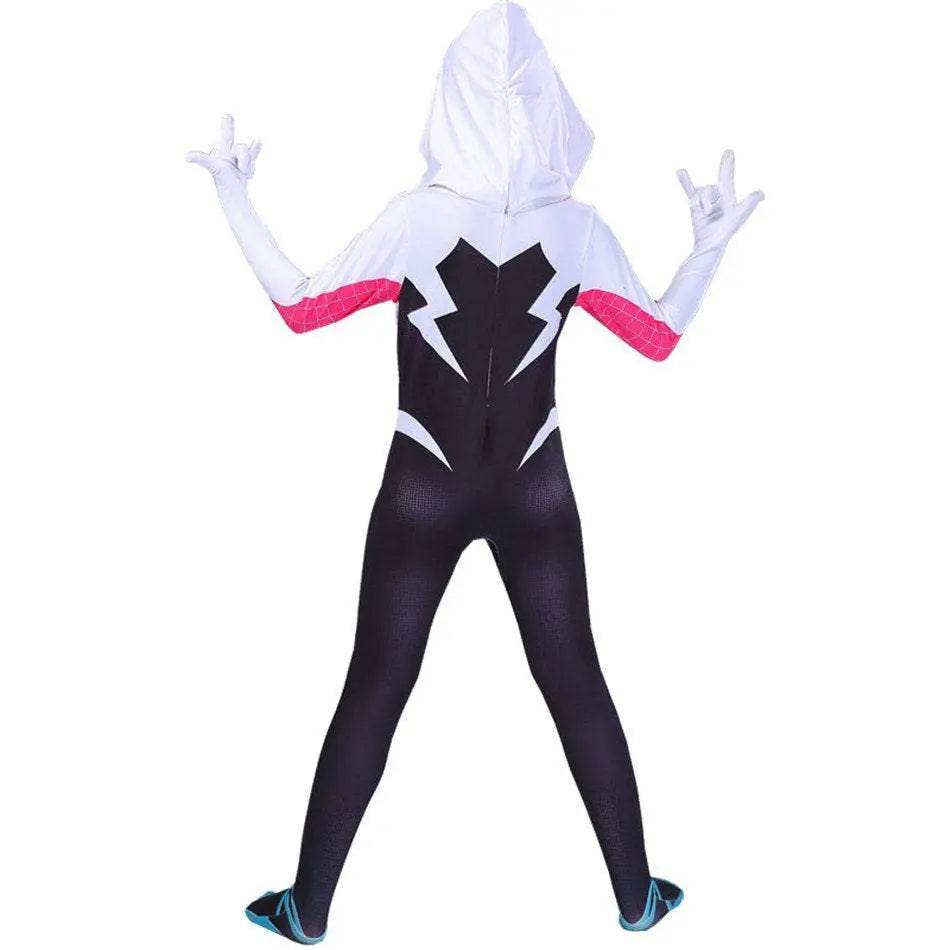 Spider-Man Women Gwen Stacy Cosplay Costume Zentai Jumpsuit Adult Kids - zzcosplay