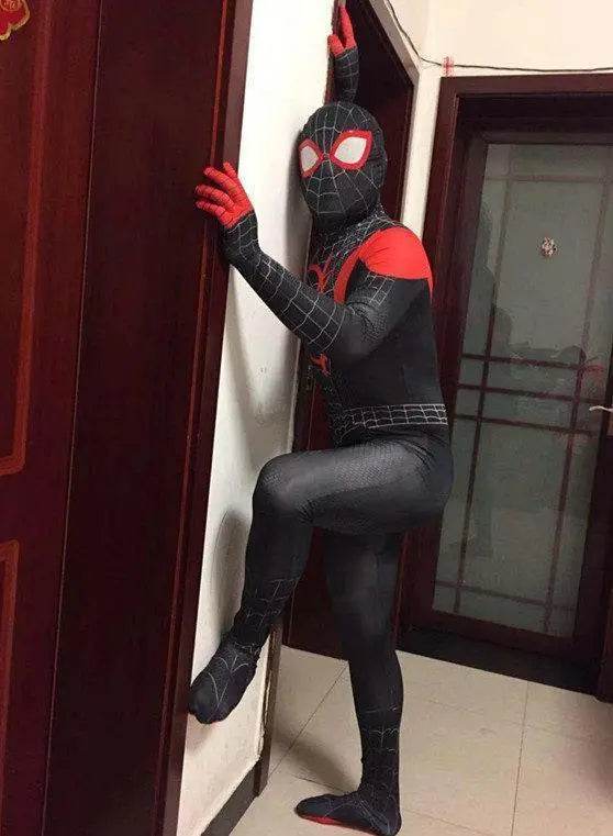 Spider man Into The Spider-Verse Bodysuit Miles Morales Costume Adult Kids - zzcosplay