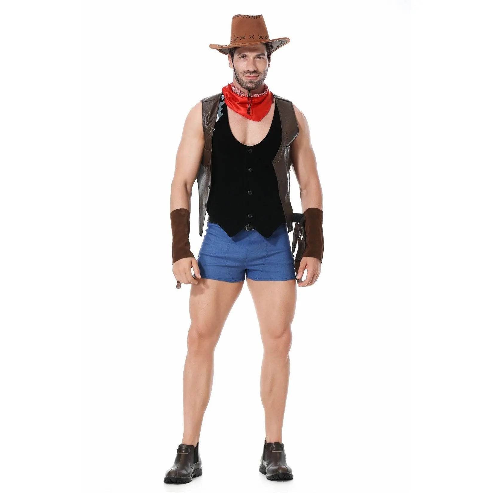 Stag Do Party Fancy Dress Costume Western Cowboy for Men - zzcosplay