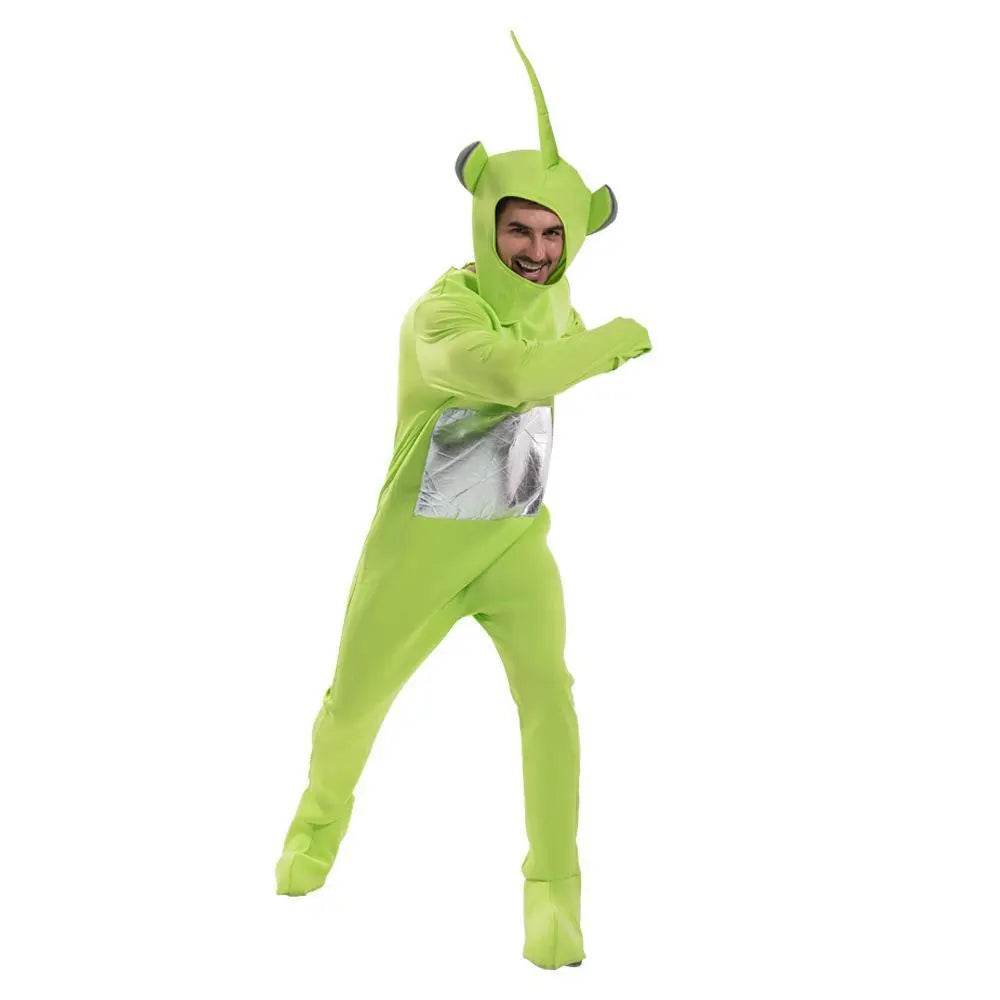 Teletubbies Pajamas Tinky Winky Dipsy Po Laa-Laa Coral Fleece Pajamas Onesies for Adults - zzcosplay