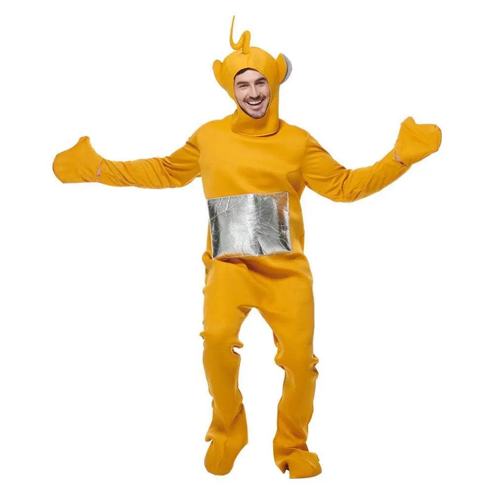 Teletubbies Pajamas Tinky Winky Dipsy Po Laa-Laa Coral Fleece Pajamas Onesies for Adults - zzcosplay