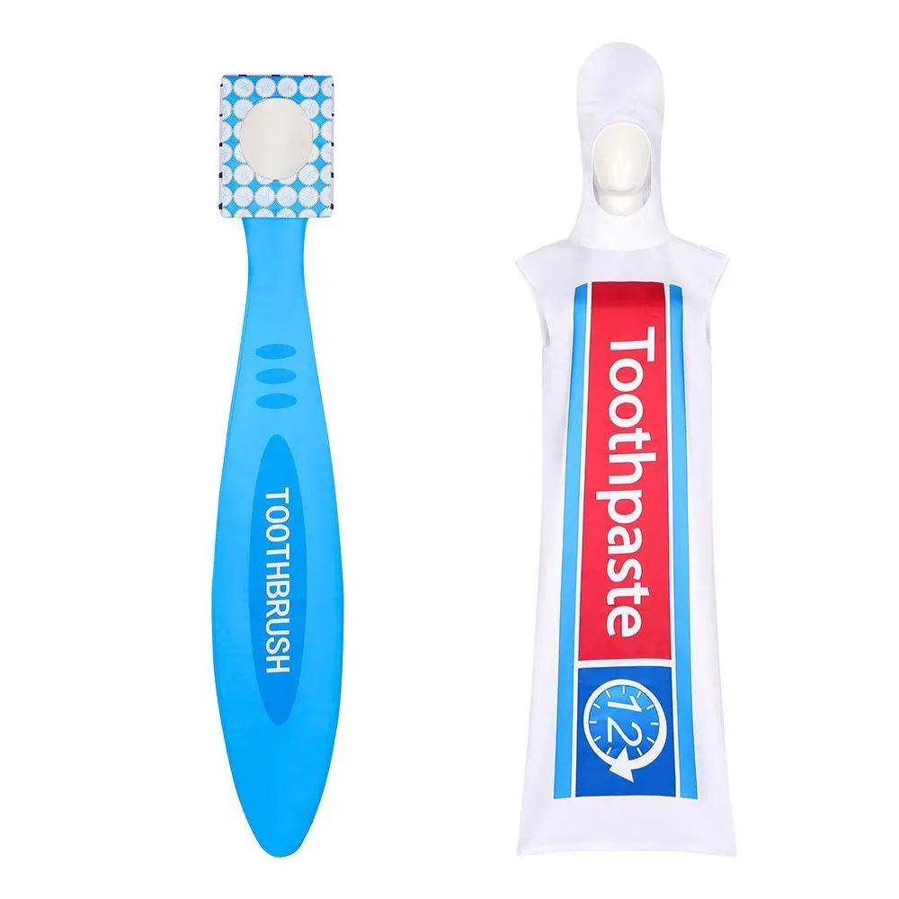 Toothpaste Toothbrush Funny Costume Halloween Cosplay For Adults - zzcosplay