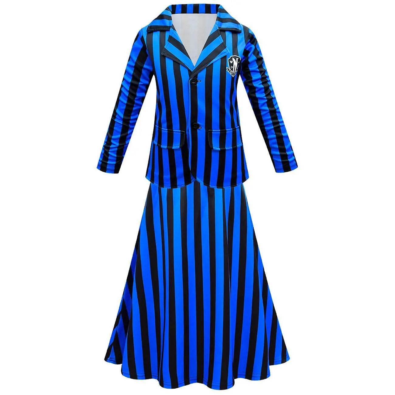 Wednesday Costume The Addams Family Cosplay Long Sleeve suit skirt For Kids - zzcosplay