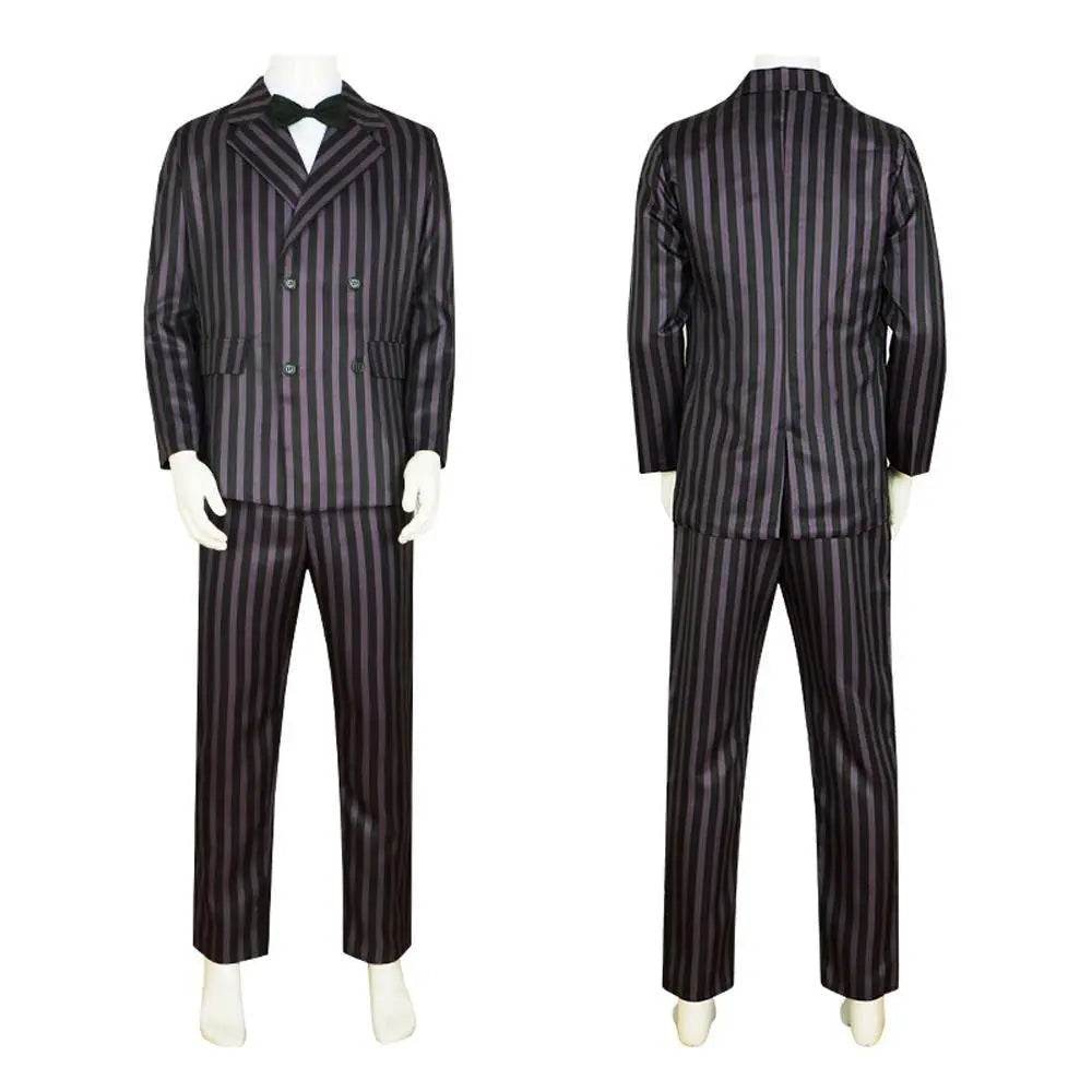 Wednesday's Dad Costume The Addams Family Cosplay Gomez Costume Outfit Sets For Men - zzcosplay