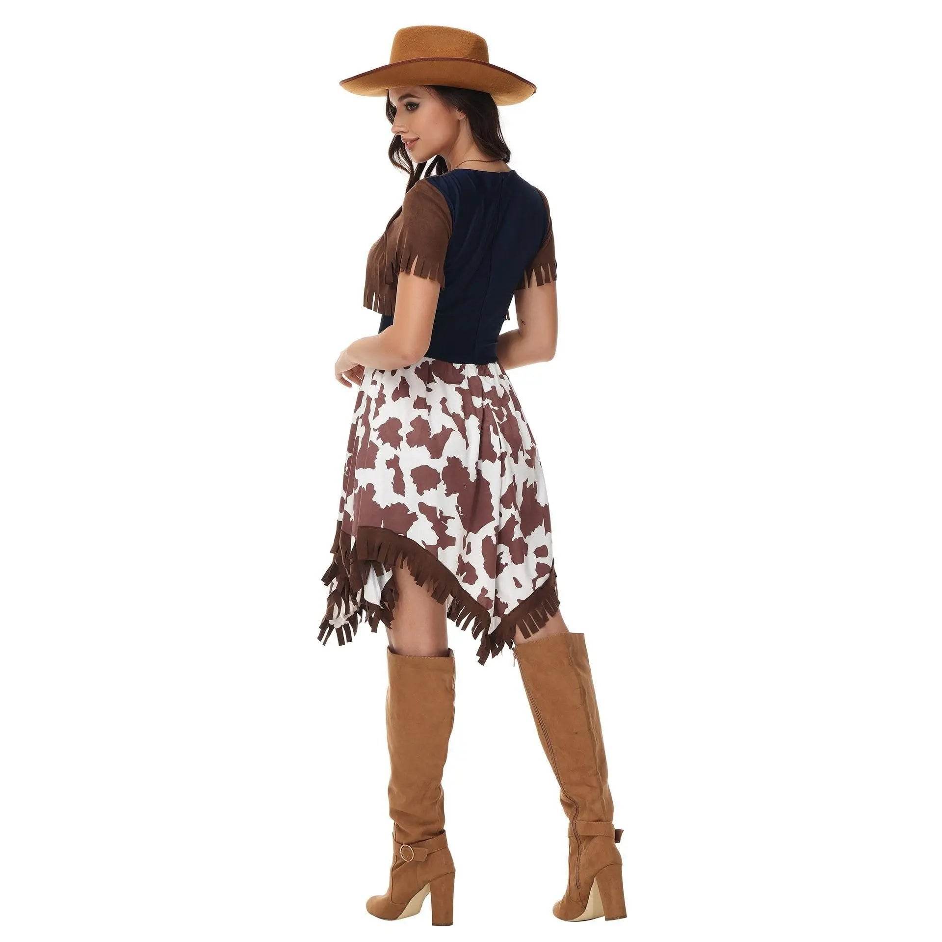 Wild west fancy western cowboy costume women's One Piece dress stage - zzcosplay