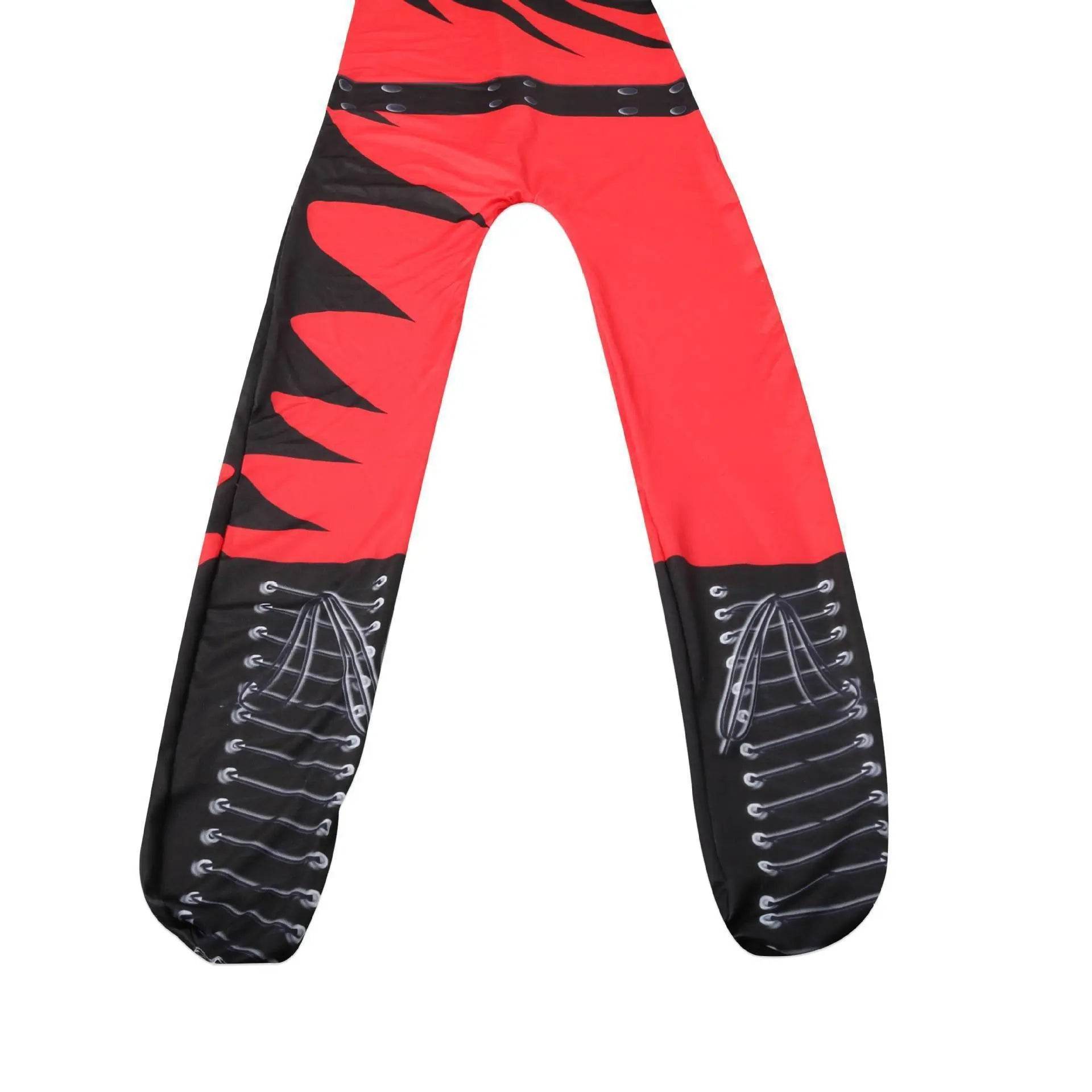 Wrestler Kane Cosplay Costume Jumpsuit Romper Outfit Stage Performance Party Halloween for Kids Boys - zzcosplay