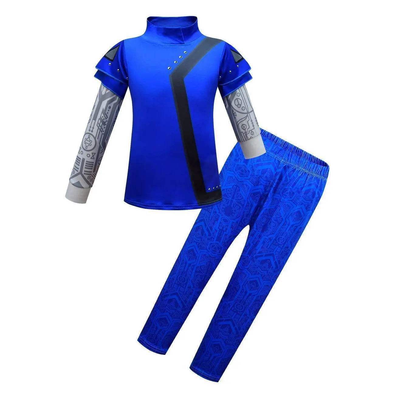 Zombies 3 Blue Cosplay Costume two piece set Bodysuit Outfits for kids - zzcosplay