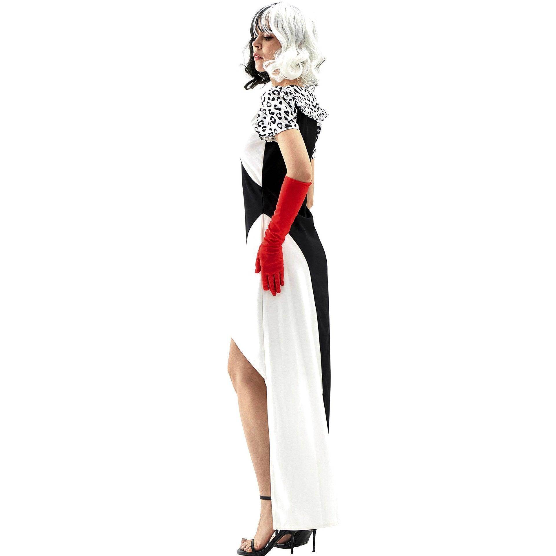 Cruella Duster Stage Costume Dress Adult Halloween Women - zzcosplay