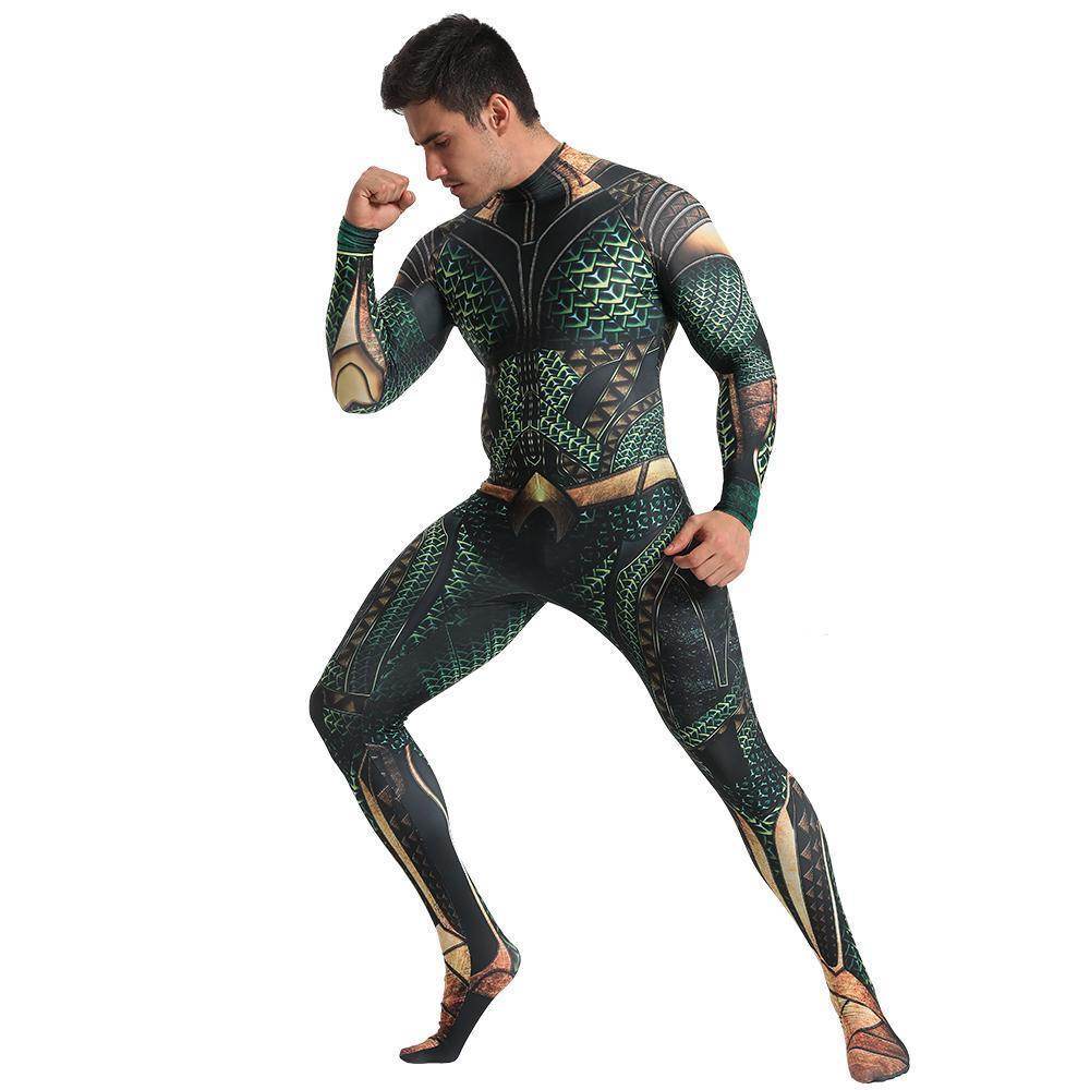 Aquaman Arthur Cosplay Zentai Jumpsuit Halloween Fancy Cosplay Costume - zzcosplay