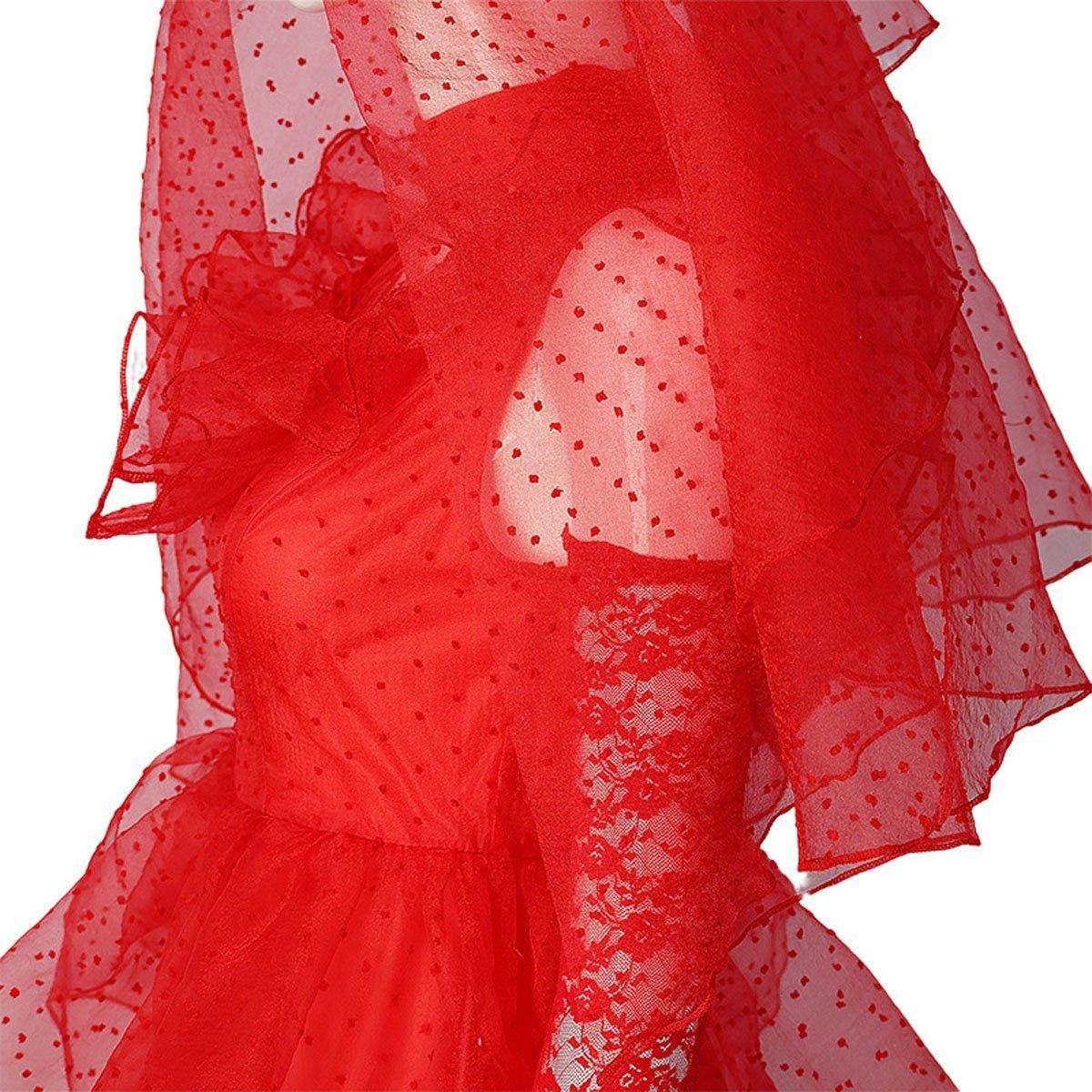 Beetlejuice Lydia Deetz Red wedding Dress Halloween Cosplay Costume For Women - zzcosplay