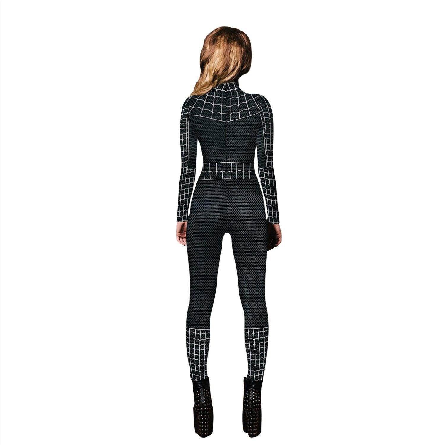 Black Peter B Parker Spider-man Cosplay Outfits Halloween Costume Women Jumpsuit - zzcosplay