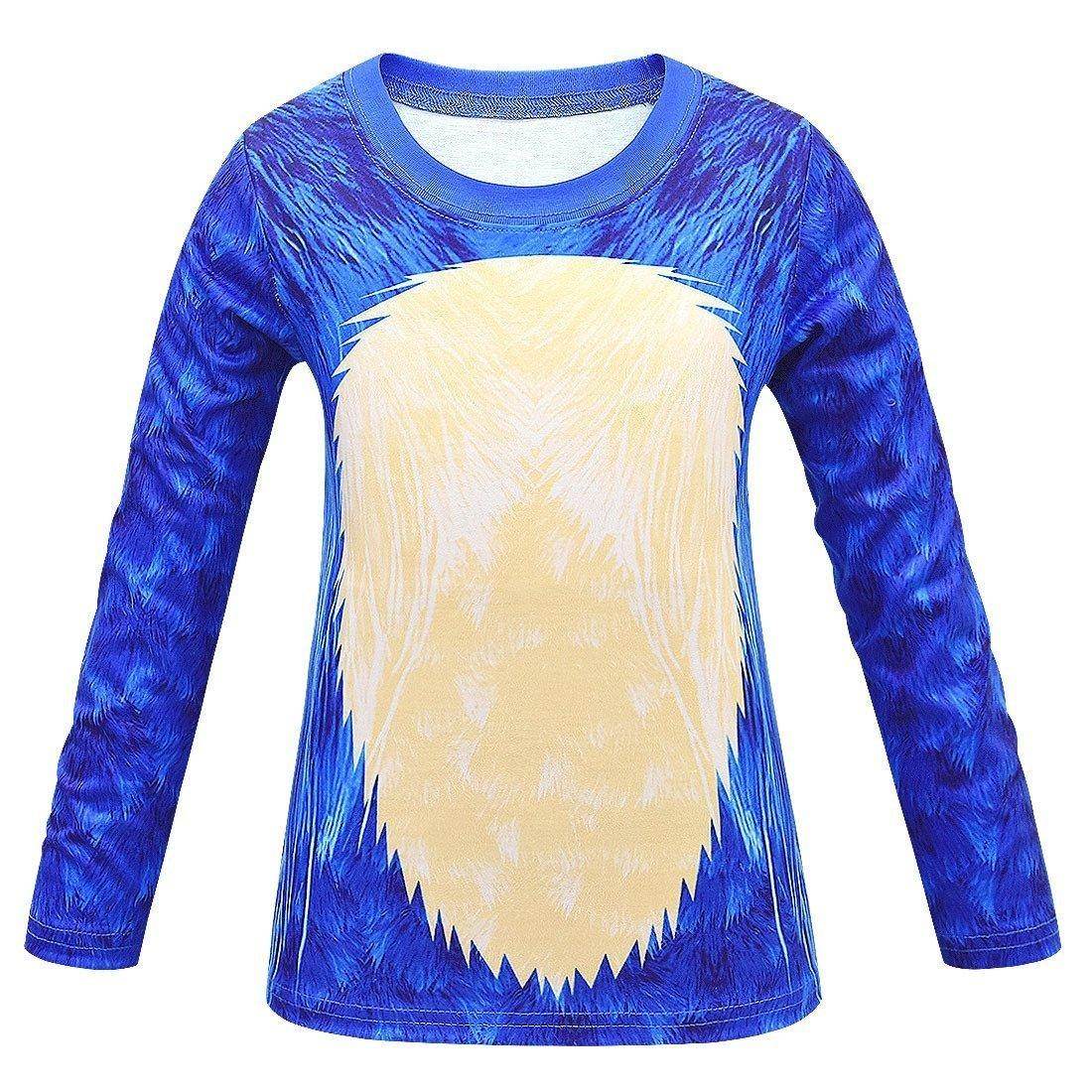 Boys Long Sleeve Cartoon Pants Set Sonic the Hedgehog Print costumes Set - zzcosplay