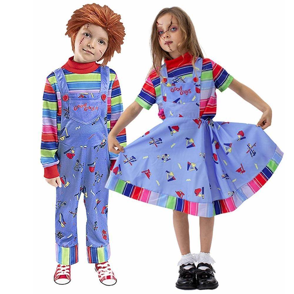 child's kids Chucky Costume Boy Jumpsuit Girls Dress stage Halloween - zzcosplay