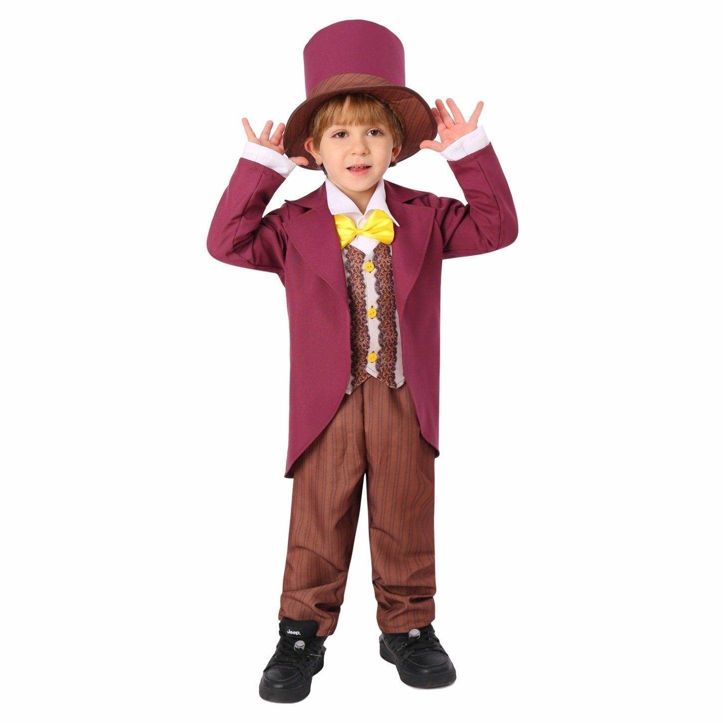 Chocolate Willy Wonka Movie Purple Kids Party Suit Cosplay Costumes Halloween - zzcosplay