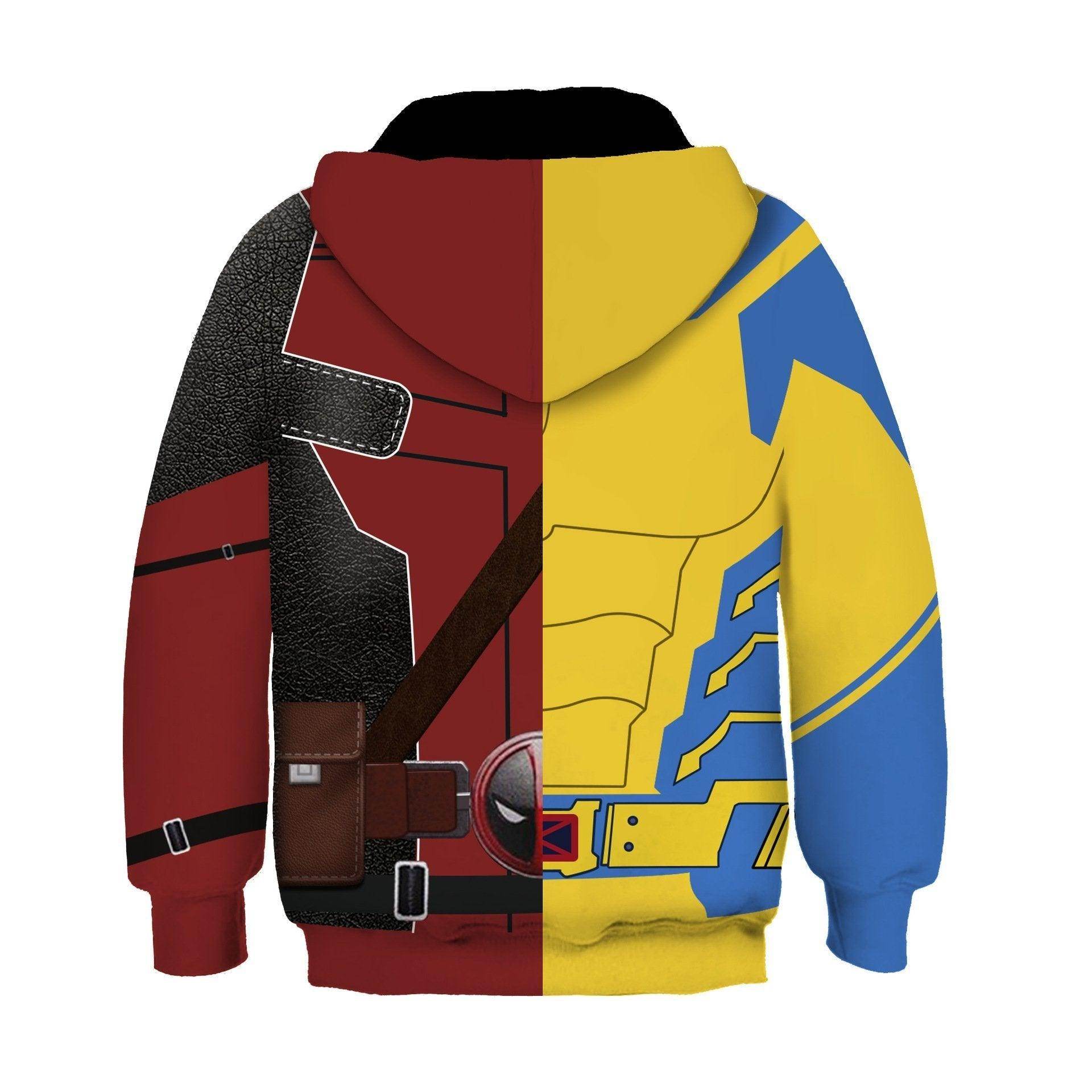Deadpool and Wolverine Children 3D cartoon Sweater Jumpsuit cosplay - zzcosplay