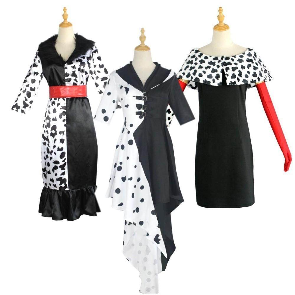 Evil Madame Costume Cruella De Vil cosplay dress 101 Dalmatians - zzcosplay