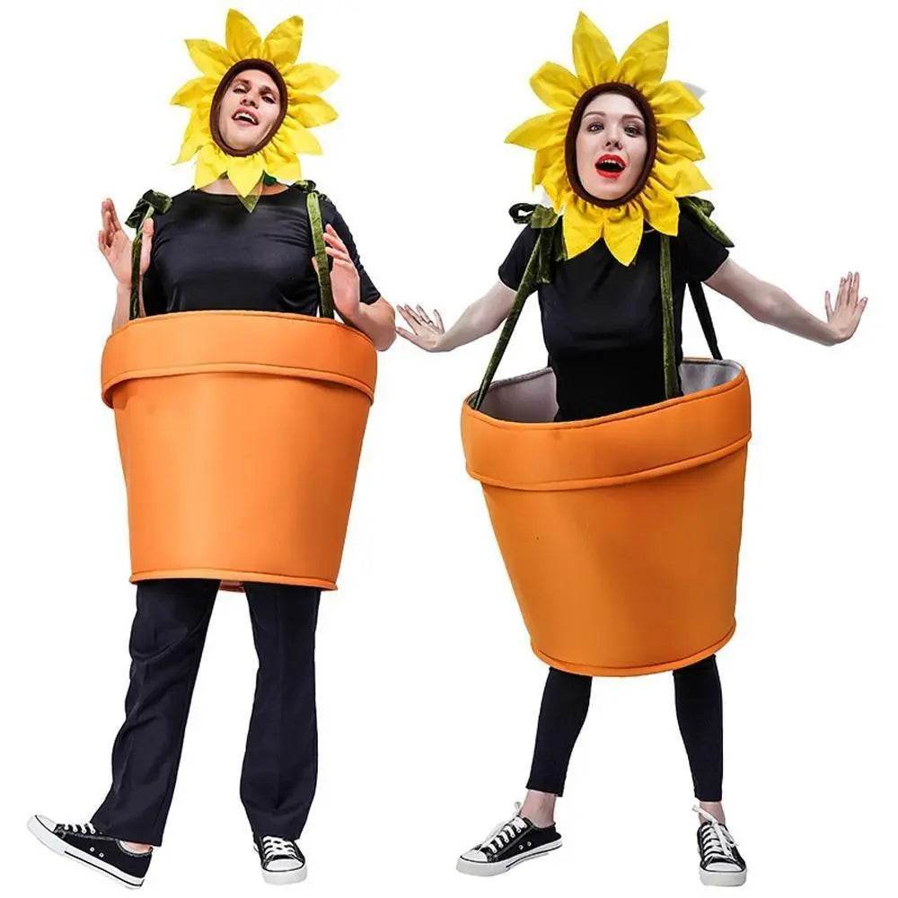funny sun flower potted plant Festival Performance Stage Cosplay Costume for Adult - zzcosplay
